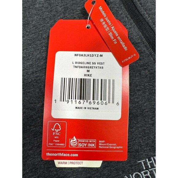 North Face Vest Womens Medium Gray Ridgeline Slim Fit Full Zip Soft Shell Logo - Picture 6 of 11
